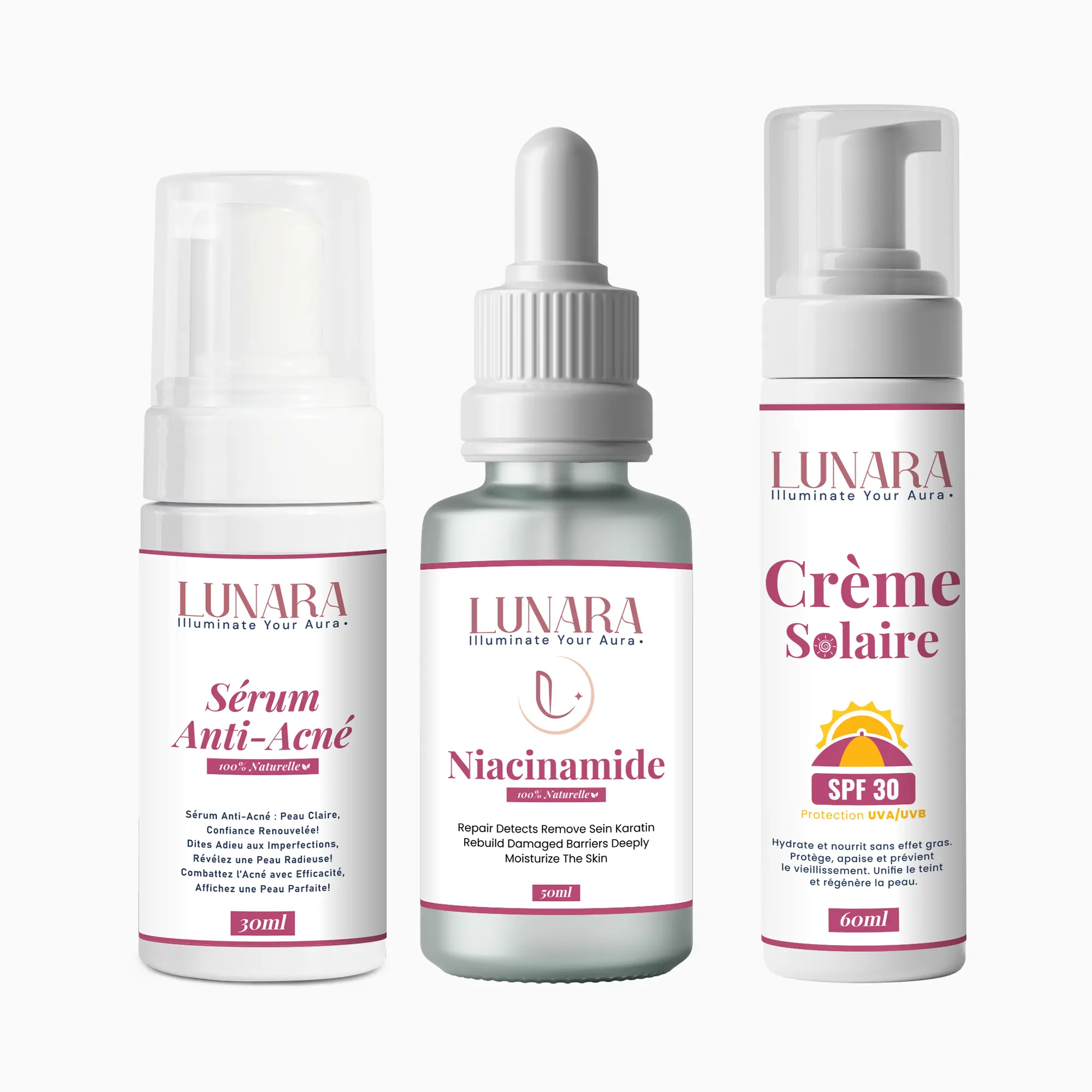 Pack Pureté Lunaire Lunara – Anti-Acné, Niacinamide & Protection Solaire SPF 30 - Image 2